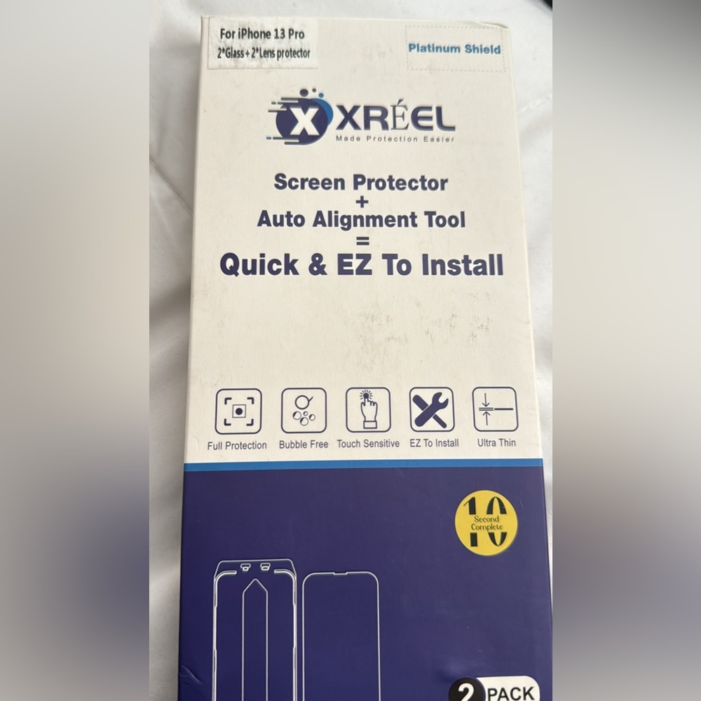 13 pro screen protector (2) with (2) lens protectors